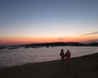 Sun setting in Paros